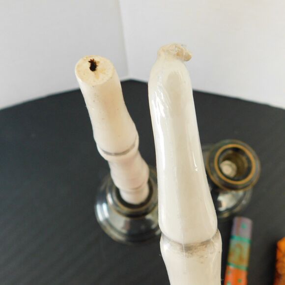 Halloween Candle Lot of 9 with Vintage Pilgrim Silverplate Candlesticks Holders - Picture 7 of 16